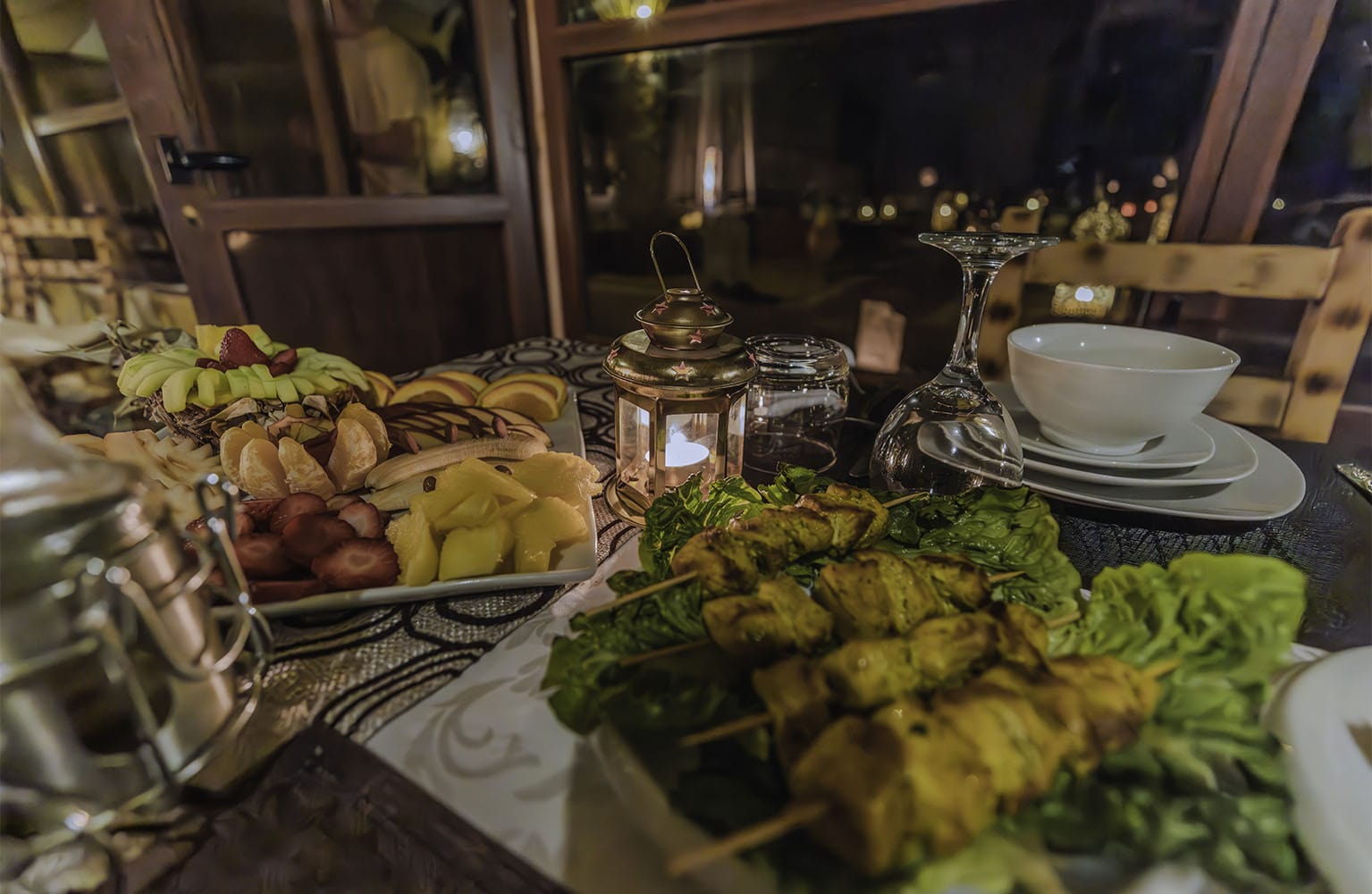 Desert camp night atmosphere